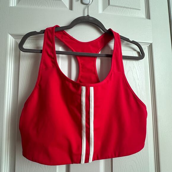 Old Navy Other - Old Navy Active Go Dry Racerback Sports Bra Red w Double White Stripes XXL